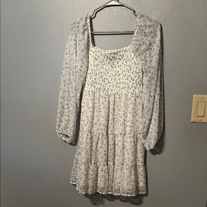 Ultra Flirt White Floral Long Sleeve Dress